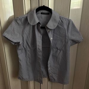 Pinstripe short sleeve button up